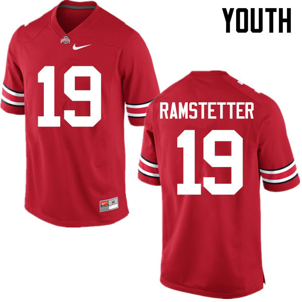 Ohio State Buckeyes Joe Ramstetter Youth #19 Red Game Stitched College Football Jersey